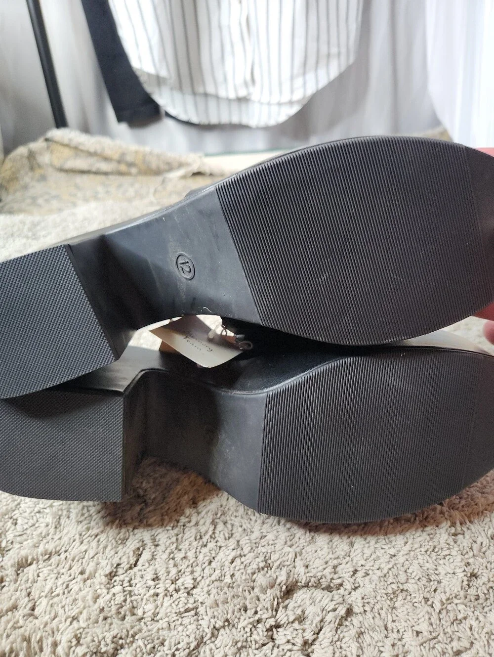 Women's Ricky Platform Heels with Memory Foam Insole - A New Day Black 12